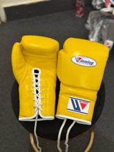 Winning Boxing Gloves MS-600 Yellow | Handmade Japanese Lace-Up Sparring Gloves